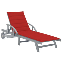 vidaXL Chaise longue de jardin avec coussin Bois d'acacia solide - TU