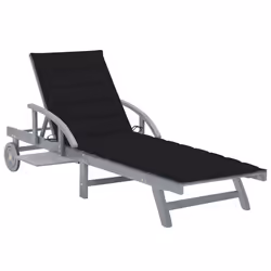 VidaXL 3061336, Linge, Siège rembourré, Bois d'acacia, Noir, Gris, Polyester, 2000 mm