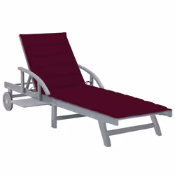 VidaXL 3061338, Linge, Siège rembourré, Bois d'acacia, Gris, Rouge, Polyester, 2000 mm