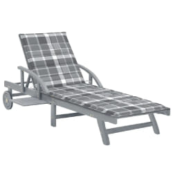 vidaXL Chaise longue de jardin avec coussin Bois d'acacia solide - TU