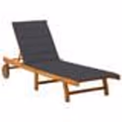 vidaXL Chaise longue de jardin avec coussin Bois d'acacia solide - TU