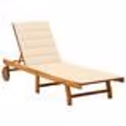 vidaXL Chaise longue de jardin avec coussin Bois d'acacia solide - TU