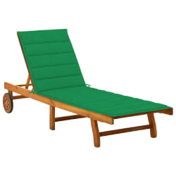 vidaXL Chaise longue de jardin avec coussin Bois d'acacia solide - TU