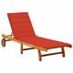 vidaXL Chaise longue de jardin avec coussin Bois d'acacia solide - TU