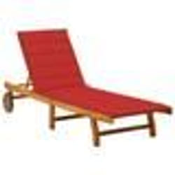 vidaXL Chaise longue de jardin avec coussin Bois d'acacia solide - TU