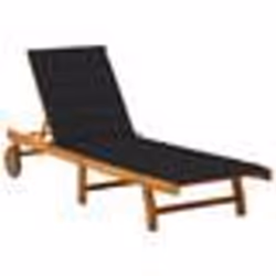 vidaXL Chaise longue de jardin avec coussin Bois d'acacia solide - TU