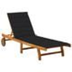 vidaXL Chaise longue de jardin avec coussin Bois d'acacia solide - TU