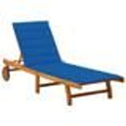 vidaXL Chaise longue de jardin avec coussin Bois d'acacia solide - TU