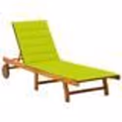 vidaXL Chaise longue de jardin avec coussin Bois d'acacia solide - TU
