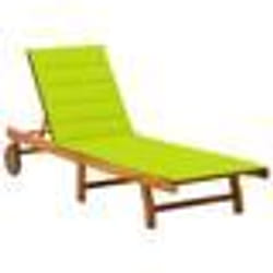 vidaXL Chaise longue de jardin avec coussin Bois d'acacia solide - TU