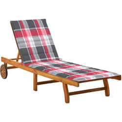 Chaise longue de jardin avec coussin Bois d'acacia solide