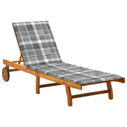 vidaXL Chaise longue de jardin avec coussin Bois d'acacia solide - TU