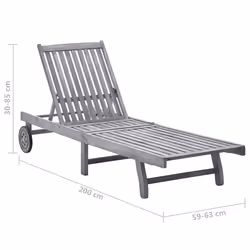 VidaXL 3061360 chaise d'extérieur Linge Siège rembourré Bois d'acacia Gris - Vue supplémentaire 6