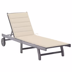 VidaXL 3061361, Linge, Siège rembourré, Bois d'acacia, Crème, Gris, Polyester, 2000 mm