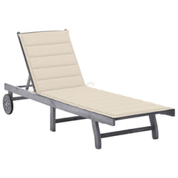 VidaXL 3061361 chaise d'extérieur Linge Siège rembourré Bois d'acacia Crème, Gris