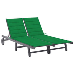 VidaXL 3061364 chaise d'extérieur Linge Siège rembourré Bois d'acacia Vert, Gris