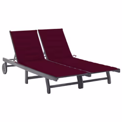 VidaXL 3061368, Linge, Siège rembourré, Bois d'acacia, Gris, Rouge, Polyester, 2000 mm