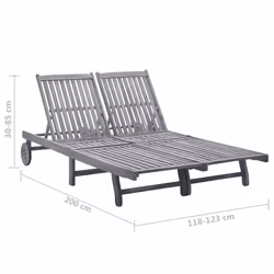 VidaXL 3061368 chaise d'extérieur Linge Siège rembourré Bois d'acacia Gris, Rouge - Vue supplémentaire 6
