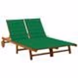 vidaXL Chaise longue de jardin 2 places avec coussins Acacia solide - TU
