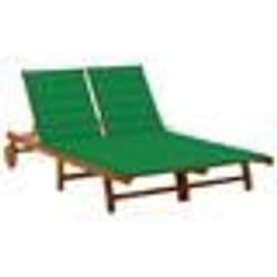 vidaXL Chaise longue de jardin 2 places avec coussins Acacia solide - TU
