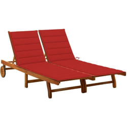 Vidaxl - Chaise longue de jardin 2 places avec coussins Acacia solide
