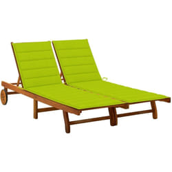 Vidaxl - Chaise longue de jardin 2 places avec coussins Acacia solide