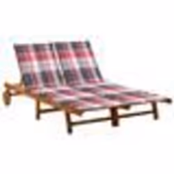 vidaXL Chaise longue de jardin 2 places avec coussins Acacia solide - TU