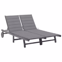 VidaXL 3061390, Linge, Siège rembourré, Bois d'acacia, Gris, Polyester, 2000 mm