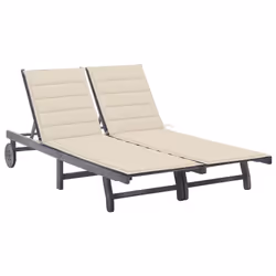 VidaXL 3061391, Linge, Siège rembourré, Bois d'acacia, Crème, Gris, Polyester, 2000 mm