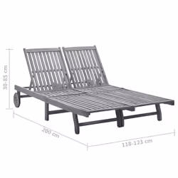 VidaXL 3061391 chaise d'extérieur Linge Siège rembourré Bois d'acacia Crème, Gris - Vue supplémentaire 6