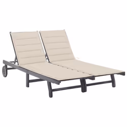 VidaXL 3061392, Linge, Siège rembourré, Bois d'acacia, Beige, Gris, Polyester, 2000 mm
