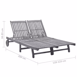 VidaXL 3061392 chaise d'extérieur Linge Siège rembourré Bois d'acacia Beige, Gris - Vue supplémentaire 6