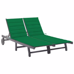 VidaXL 3061394, Linge, Siège rembourré, Bois d'acacia, Vert, Gris, Polyester, 2000 mm