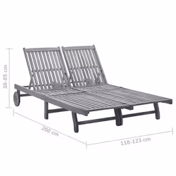 VidaXL 3061397 chaise d'extérieur Linge Siège rembourré Bois d'acacia Gris, Taupe - Vue supplémentaire 6