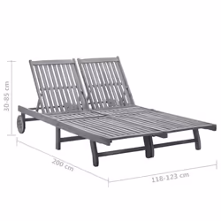 VidaXL 3061398 chaise d'extérieur Linge Siège rembourré Bois d'acacia Gris, Rouge - Vue supplémentaire 6