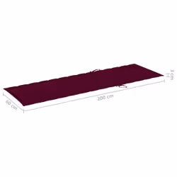 VidaXL 3061398 chaise d'extérieur Linge Siège rembourré Bois d'acacia Gris, Rouge - Vue supplémentaire 7