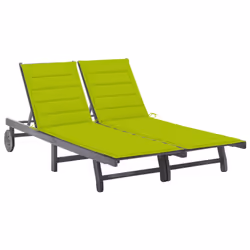 VidaXL 3061400, Linge, Siège rembourré, Bois d'acacia, Vert, Gris, Polyester, 2000 mm