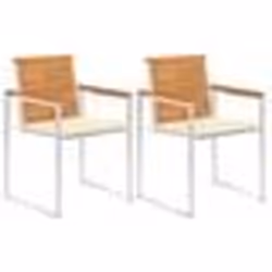 vidaXL Chaises de jardin avec coussins lot de 2 Acacia solide et acier