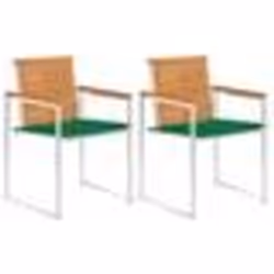 vidaXL Chaises de jardin avec coussins lot de 2 Acacia solide et acier