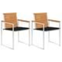 vidaXL Chaises de jardin avec coussins lot de 2 Acacia solide et acier
