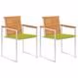vidaXL Chaises de jardin avec coussins lot de 2 Acacia solide et acier