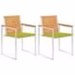 vidaXL Chaises de jardin avec coussins lot de 2 Teck solide et acier - TU
