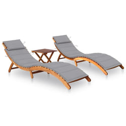 VidaXL 3061573 chaise d'extérieur Linge Siège rembourré Bois d'acacia Gris