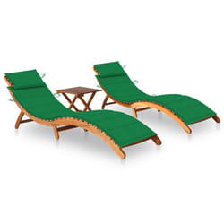 VidaXL 3061577 chaise d'extérieur Linge Siège rembourré Bois d'acacia Vert