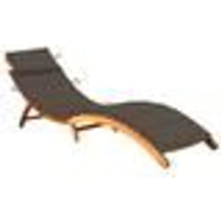 vidaXL Chaise longue de jardin avec coussin Bois d'acacia solide - TU