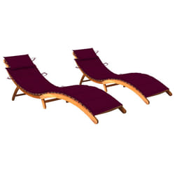 VidaXL 3061581 chaise d'extérieur Linge Siège rembourré Bois d'acacia Rouge