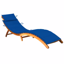 VidaXL 3061582, Linge, Siège rembourré, Bois d'acacia, Bleu, Polyester, 186 cm