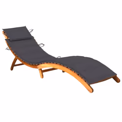 VidaXL 3061587, Linge, Siège rembourré, Bois d'acacia, Anthracite, Polyester, 186 cm