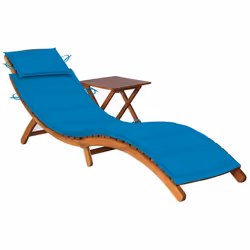 VidaXL 3061591, Linge, Siège rembourré, Bois d'acacia, Bleu, Polyester, 186 cm