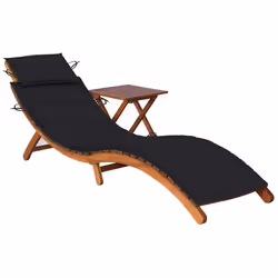 VidaXL 3061594, Linge, Siège rembourré, Bois d'acacia, Noir, Polyester, 186 cm